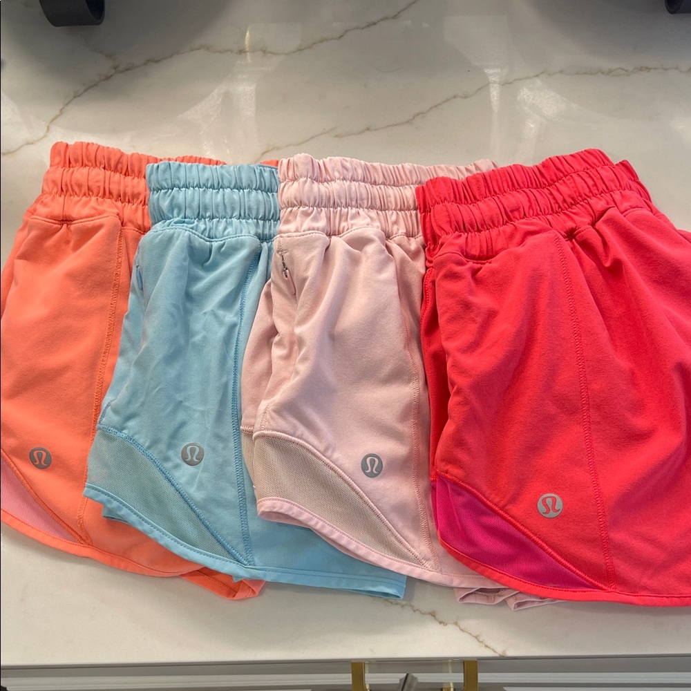 Lululemon Women's Athletic Shorts - Coral, Blue, Pink, Red